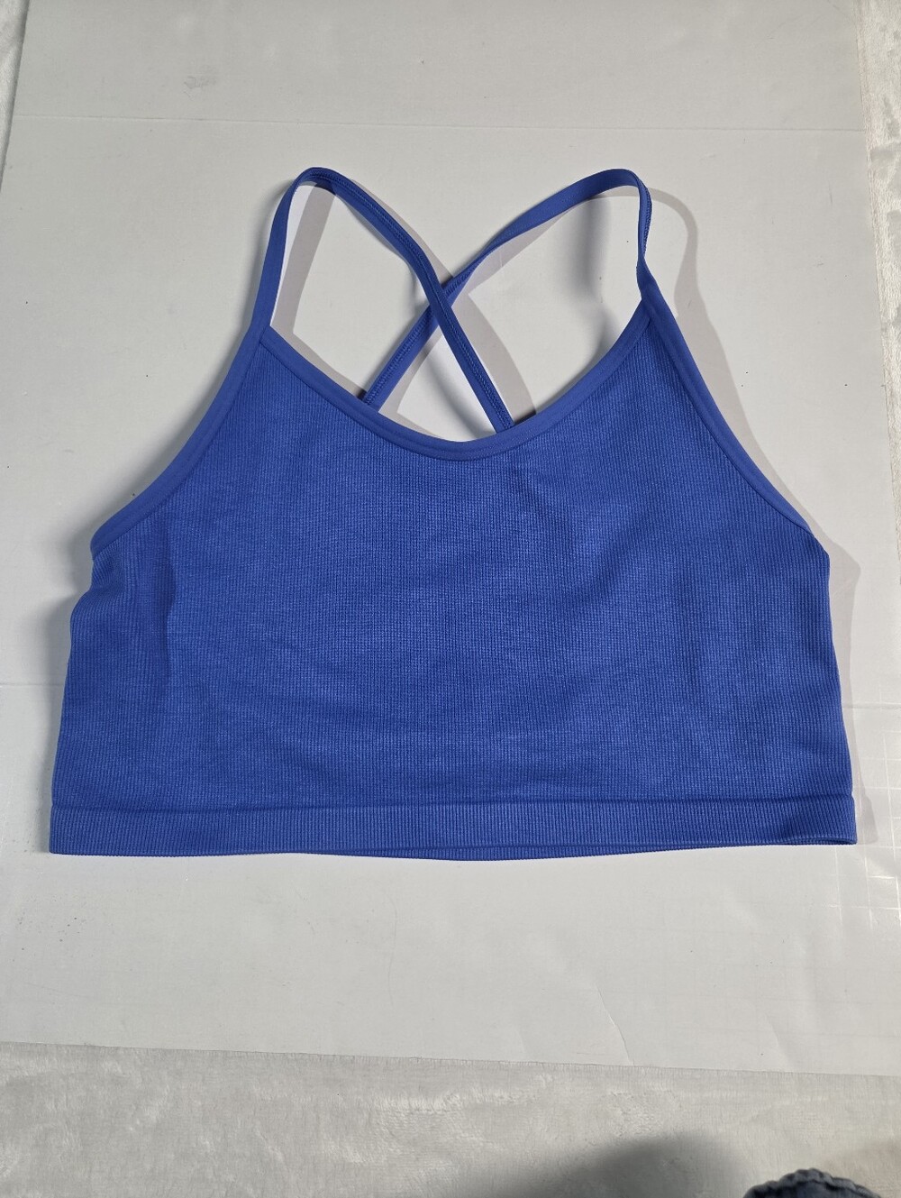 aerie Blue Crossback Ribbed Bralette